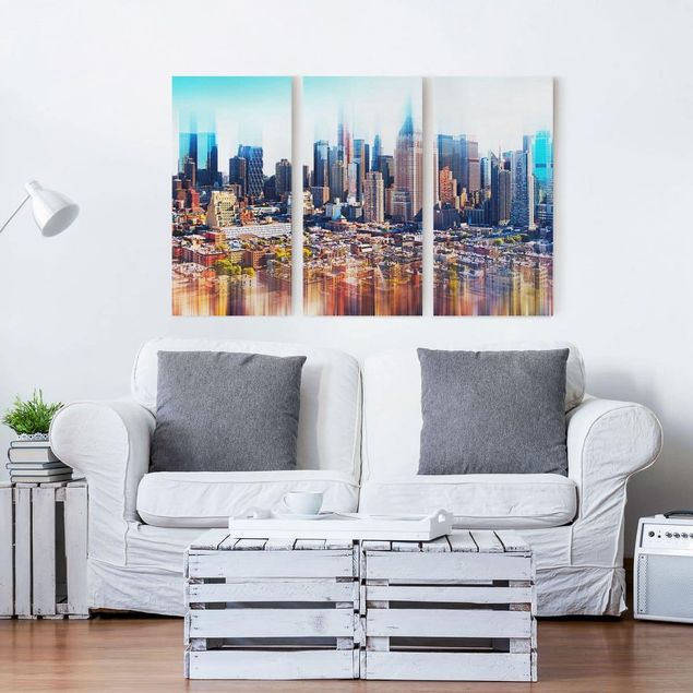 Quadro su tela componibile Skyline di Manhattan tratto urbano