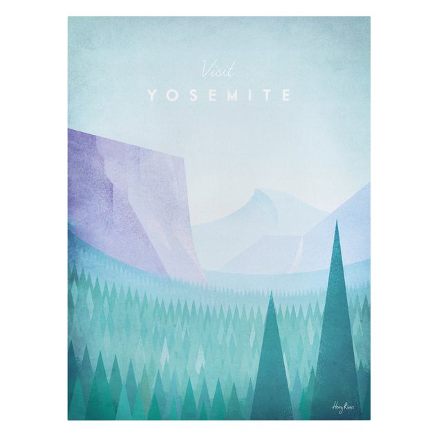 Quadri con alberi Poster di viaggio - Parco Yosemite