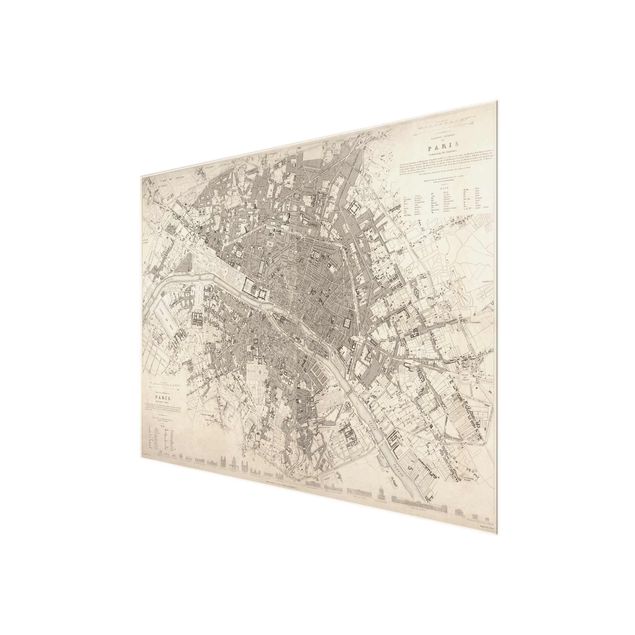 Stampe Mappa vintage Parigi