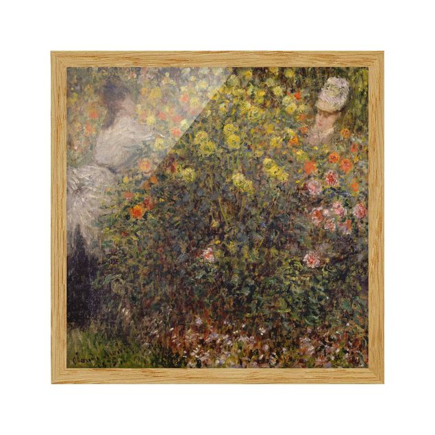 Quadri con cornice con fiori Claude Monet - Due signore nel giardino fiorito