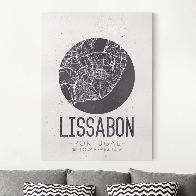 Quadri moderni   Mappa di Lisbona - Retrò