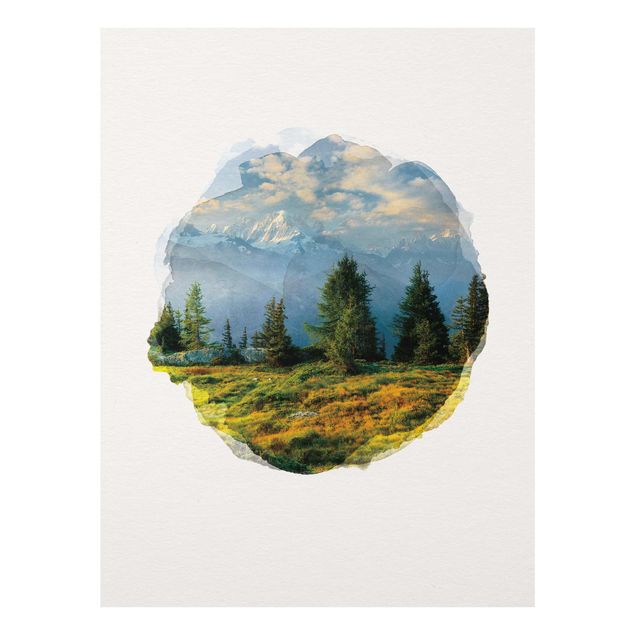 Quadro alberi Acquerelli - Emosson Wallis Svizzera