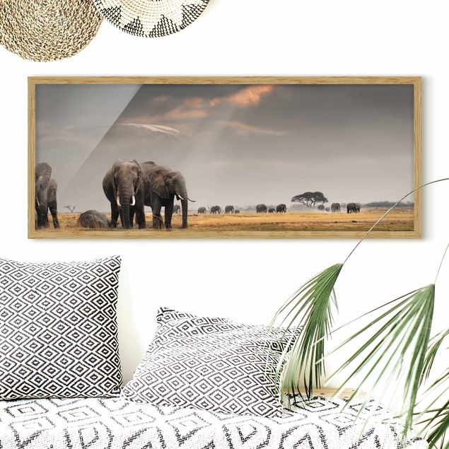 Quadri Africa Elefanti nella savana