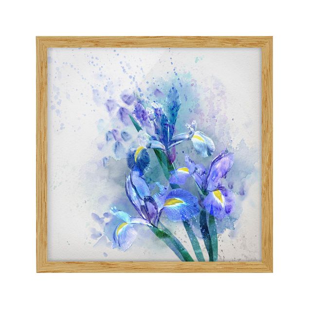 Quadro blu Fiori ad acquerello - Iris