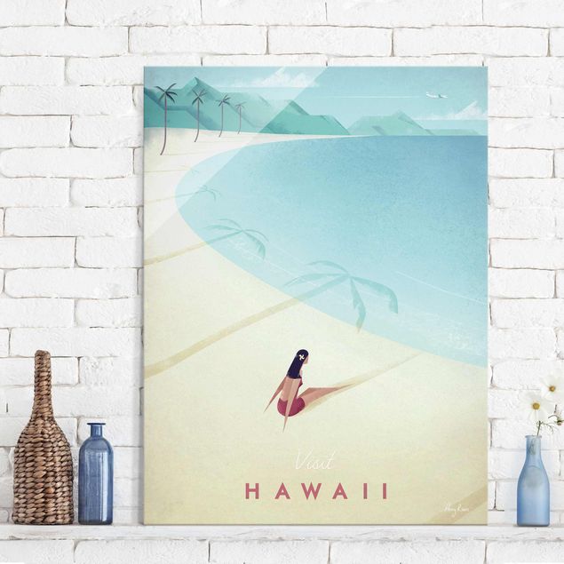 Quadri in vetro con montagna Poster di viaggio - Hawaii
