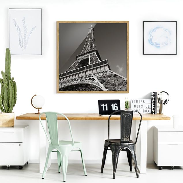 Quadri con cornice in bianco e nero Torre Eiffel a Parigi
