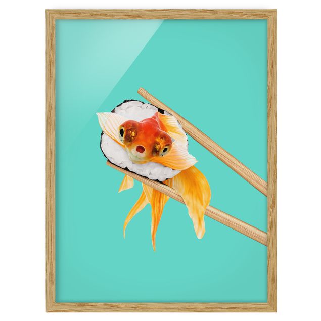 Quadri con cornice riproduzioni Sushi con pesce rosso