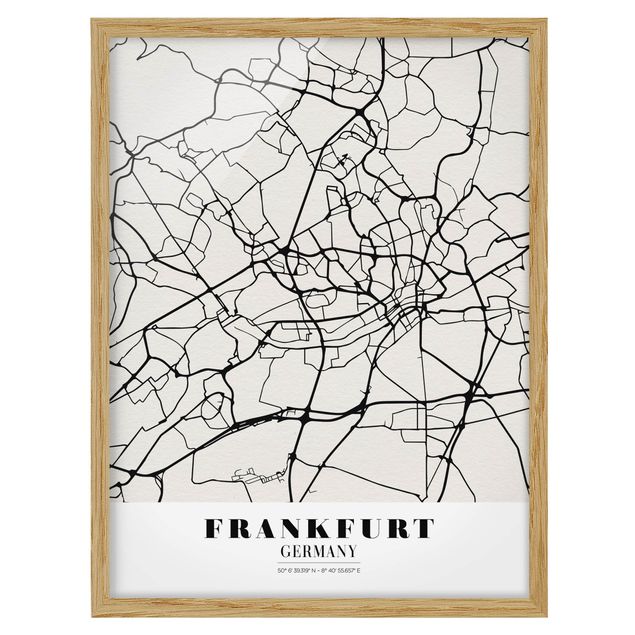 Quadri stampe Mappa di Francoforte - Classica