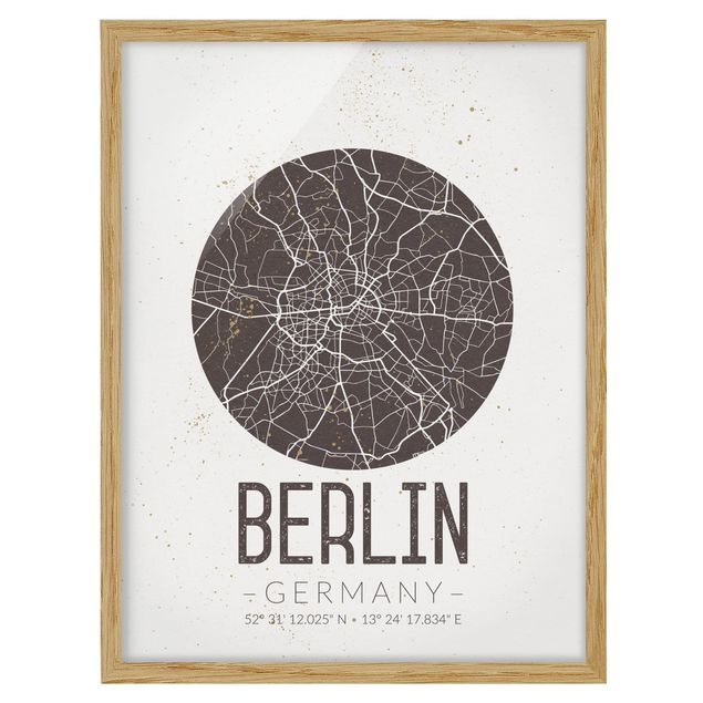 Quadri marroni Mappa della città di Berlino - Retrò