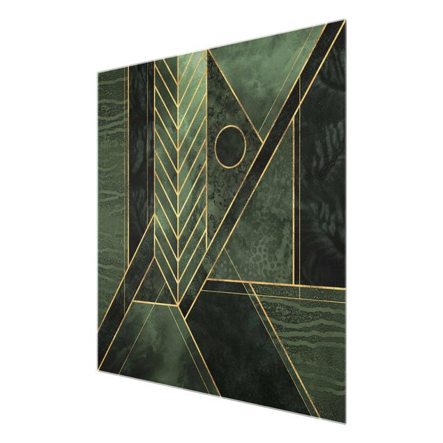 Quadri Elisabeth Fredriksson Forme geometriche oro smeraldo