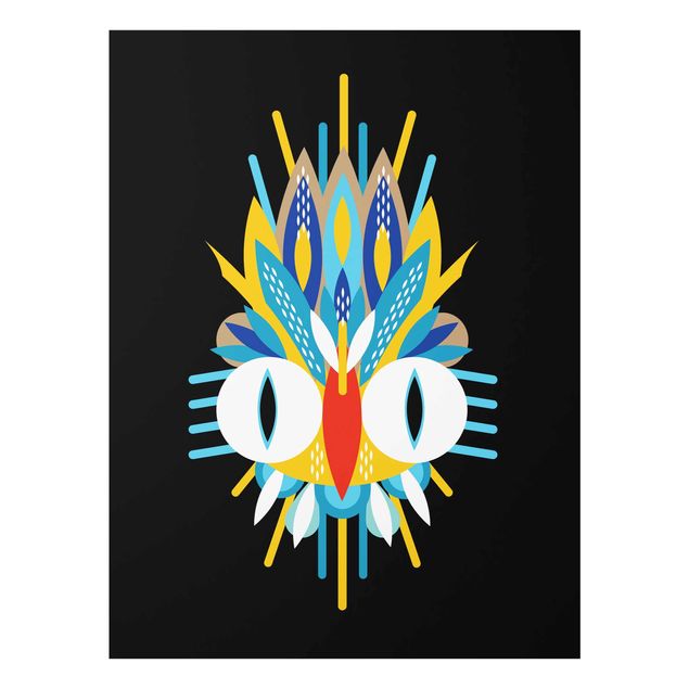 Quadri colorati Maschera etnica - Piume di uccello