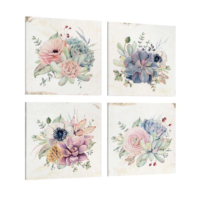Quadri stampe Casetta di fiori ad acquerello