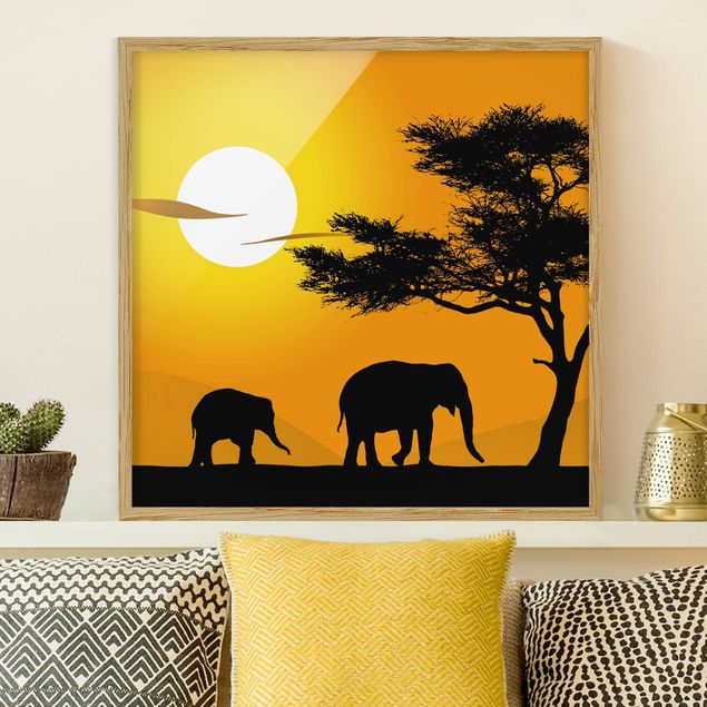 Quadri Africa Elefante africano a piedi