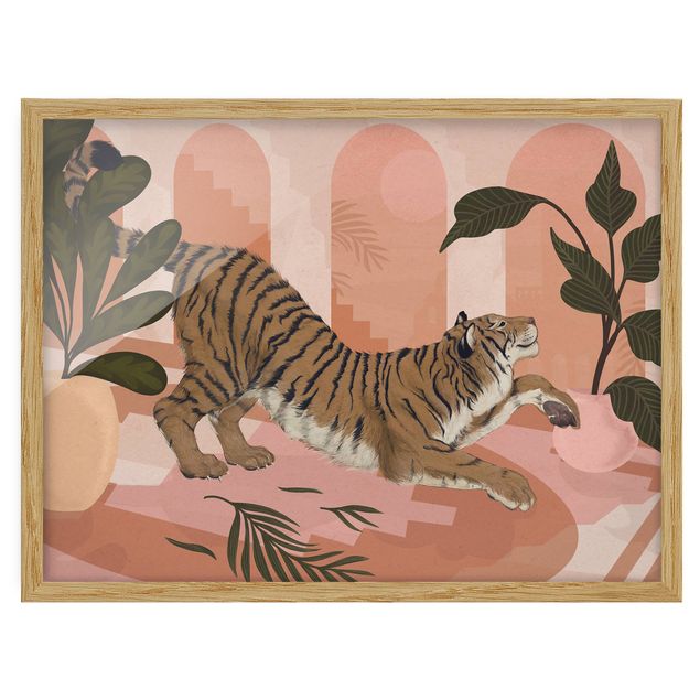 Riproduzioni quadri famosi Illustrazione - Tigre in pittura rosa pastello