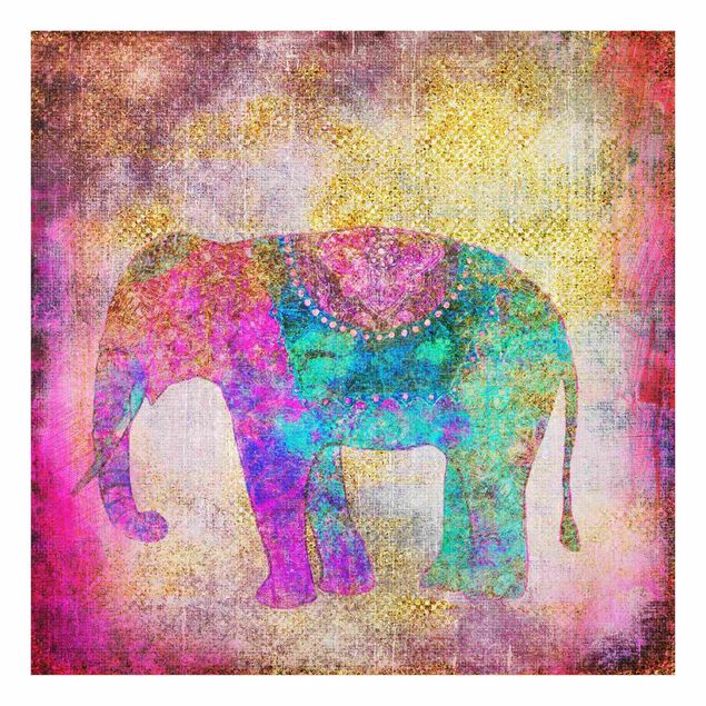 Quadri moderni colorati Collage colorato - Elefante indiano