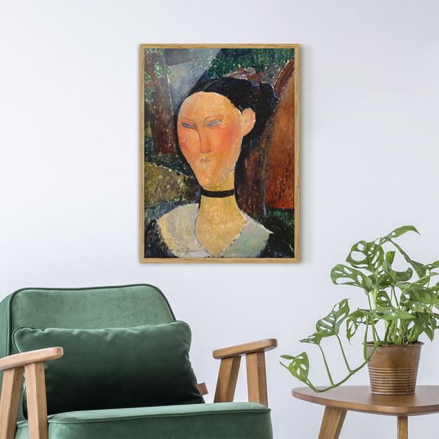 Stile di pittura Amedeo Modigliani - Donna con fascia di velluto al collo