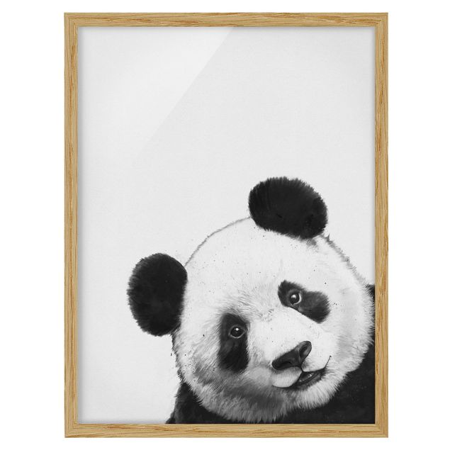 Quadri con cornice con animali Illustrazione - Panda Disegno in bianco e nero