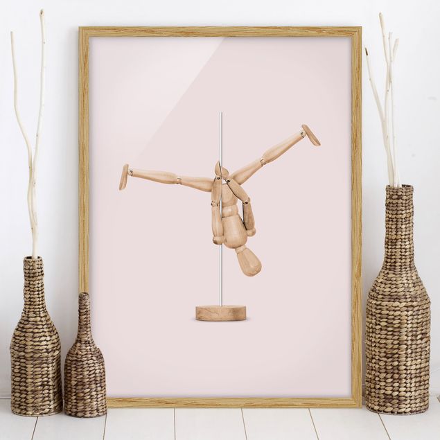 Riproduzioni quadri Pole Dance con figura in legno