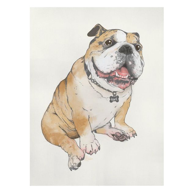 Riproduzione quadri famosi Illustrazione - Cane Bulldog Pittura