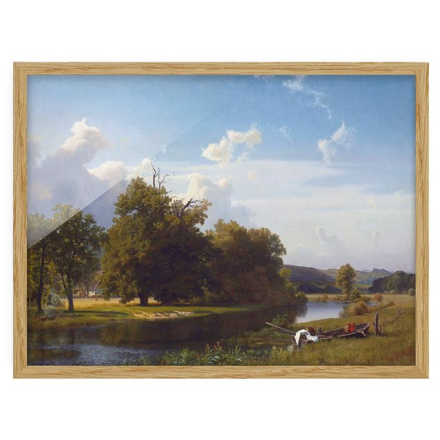Stile artistico Albert Bierstadt - Paesaggio fluviale, Westfalia