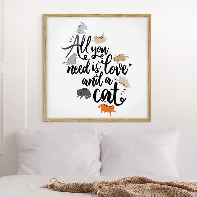 Quadri con gatti All You Need Is Love And A Cat