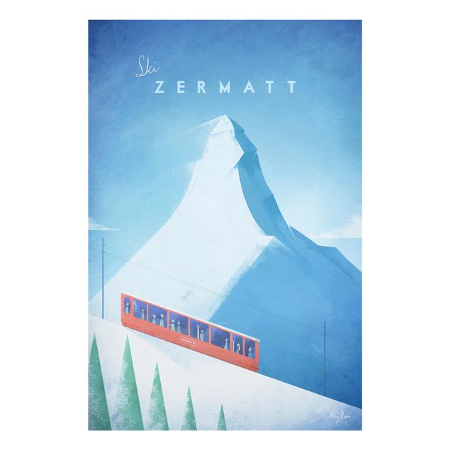 Quadri in vetro con architettura e skylines Poster di viaggio - Zermatt