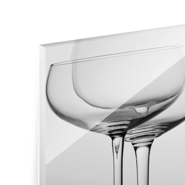 Quadro in vetro - Belle vetro Bianco e nero - Panoramico