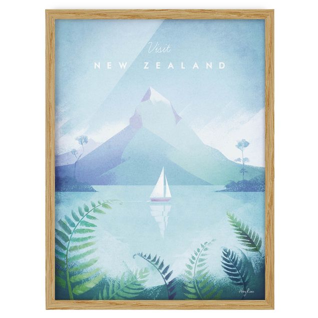 Quadri con cornice con architettura e skylines Poster di viaggio - Nuova Zelanda