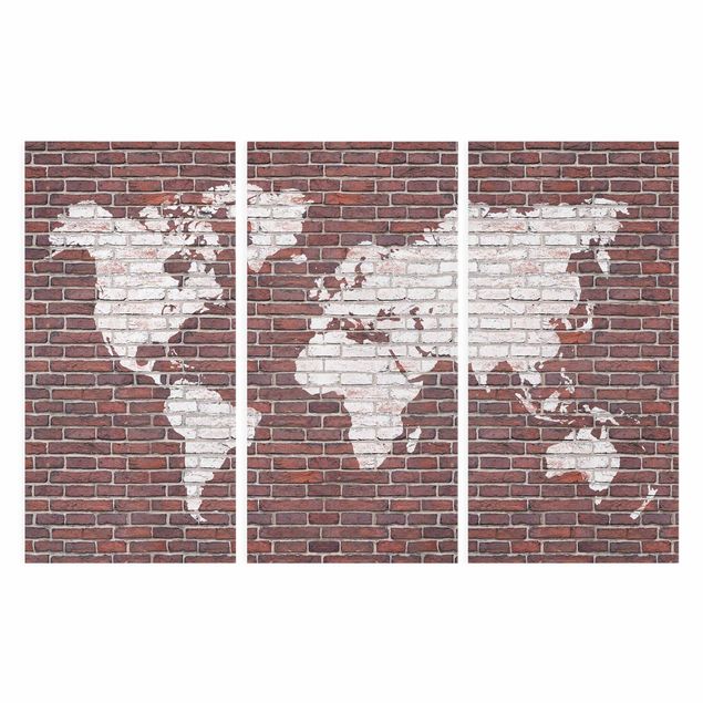 Quadri Mappa del mondo in mattoni