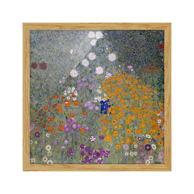 Quadri con cornice con fiori Gustav Klimt - Giardino di casa