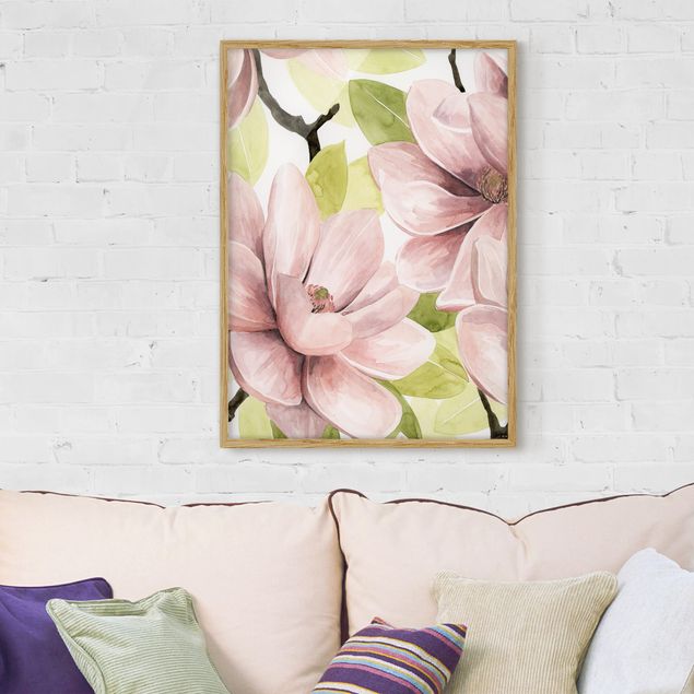 Quadri con cornice con fiori Magnolia Blushing II
