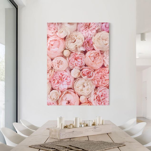 Quadri moderni   Rose Rosa Corallo Shabby