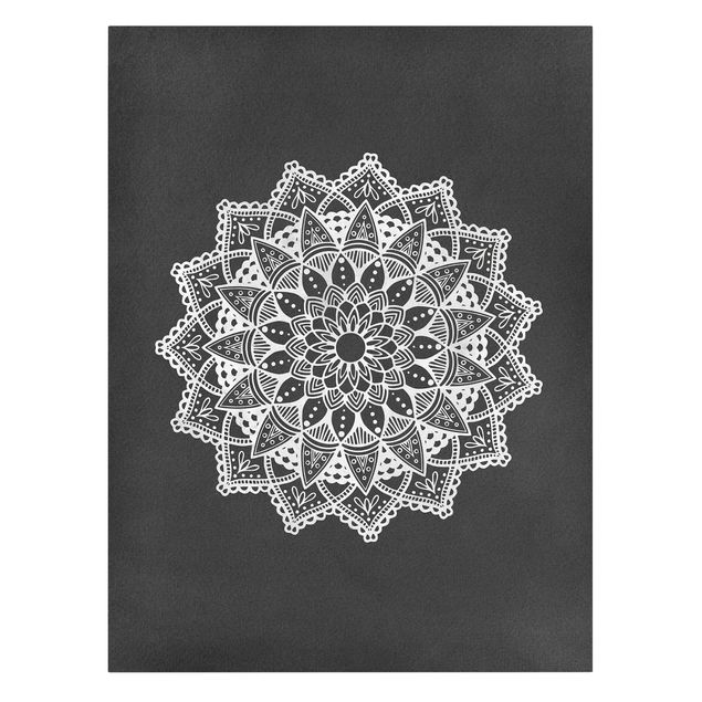 Stampe su tela Mandala Illustrazione Ornament Bianco Nero