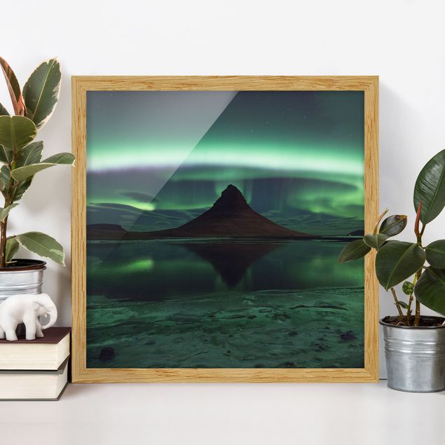 Quadri con paesaggio L'aurora boreale in Islanda