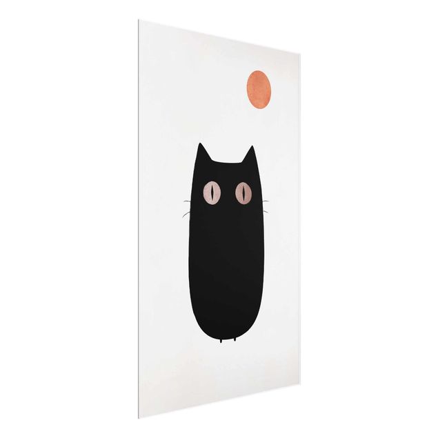 Quadri bianco e nero Illustrazione di un gatto nero