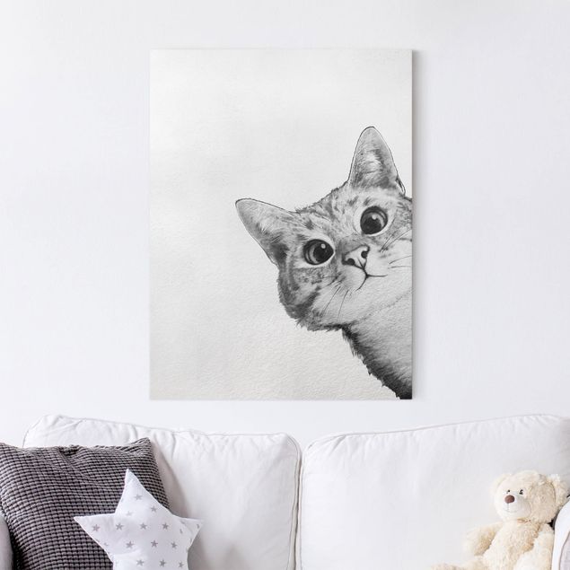 Quadri Laura Graves Art Illustrazione - Gatto Disegno in bianco e nero