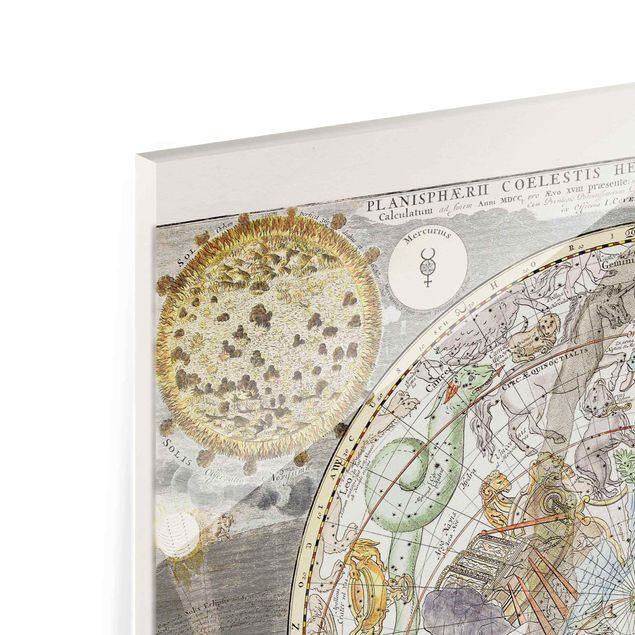 Quadro in vetro - Vintage Ancient Mappa Stellare - Quadrato 1:1