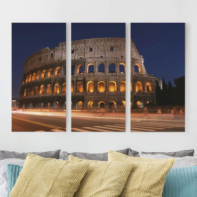Quadri su tela componibili Il Colosseo a Roma di notte