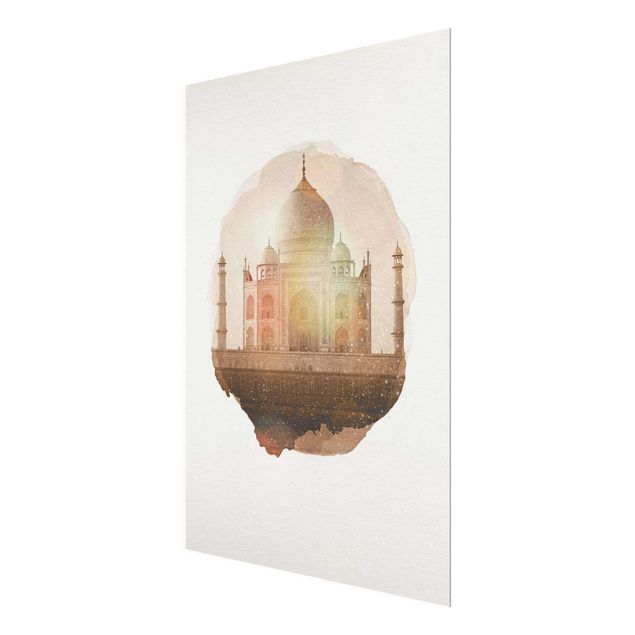 Glas Magnettafel Acquerelli - Taj Mahal