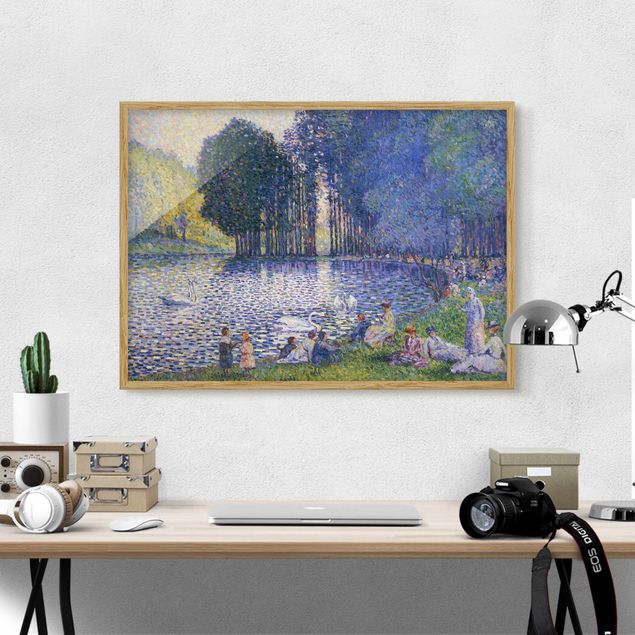 Post impressionismo quadri Henri Edmond Cross - Il lago del Bois De Boulogne
