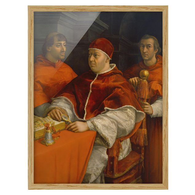 Quadri con cornice con fiori Raffael - Ritratto di Papa Leone X