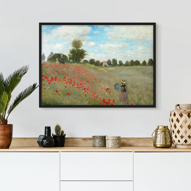 Poster con cornice - Claude Monet - Poppy Field At Argenteuil - Orizzontale 3:4