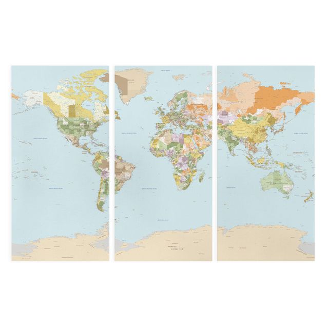 Quadro planisfero Mappa politica del mondo