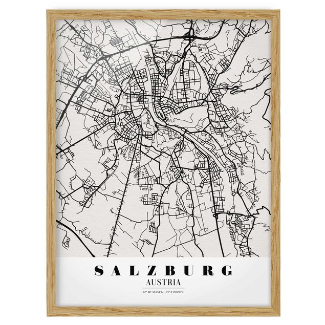 Quadri stampe Mappa di Salisburgo - Classica
