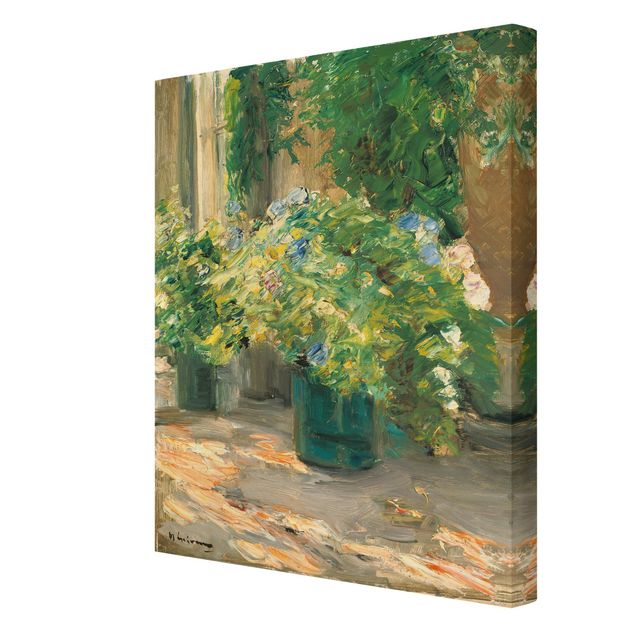 Riproduzione quadri famosi Max Liebermann - Vasi di fiori davanti a casa