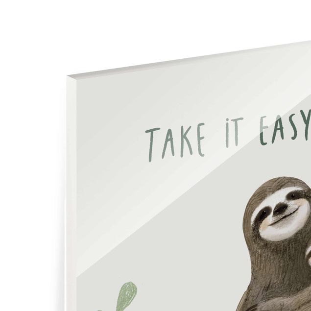 Quadro in vetro - Sloth Sayings - Easy - Quadrato 1:1