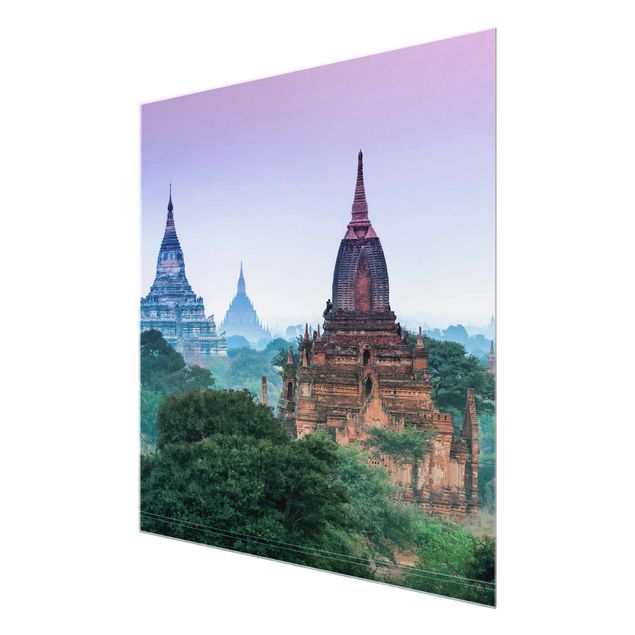 Quadri in vetro con paesaggio Terreno del tempio a Bagan