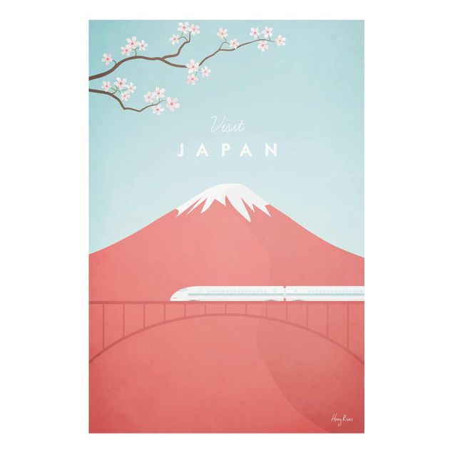 Quadri in vetro con fiori Poster di viaggio - Giappone