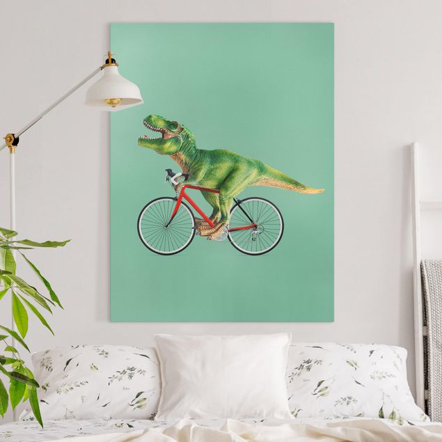 Decorazioni cameretta Dinosauro con bicicletta