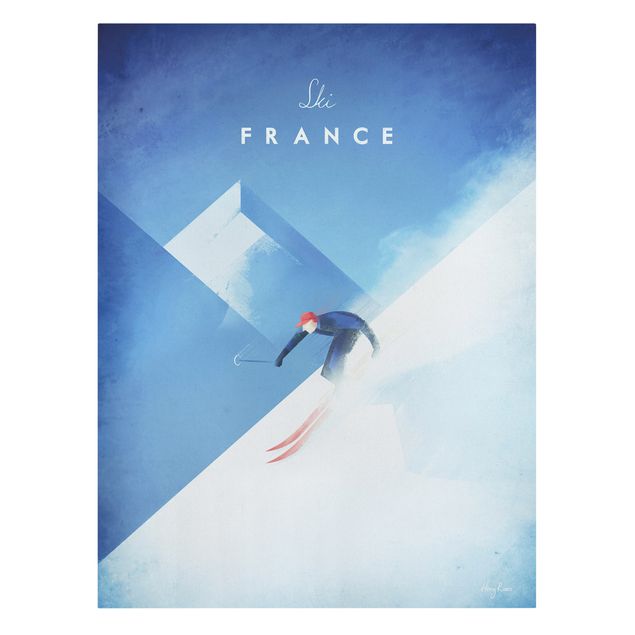 Riproduzioni quadri famosi Poster di viaggio - Sciare in Francia